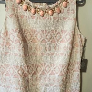COPY - Vince Camuto pink/white jeweled Dress, size 14 New